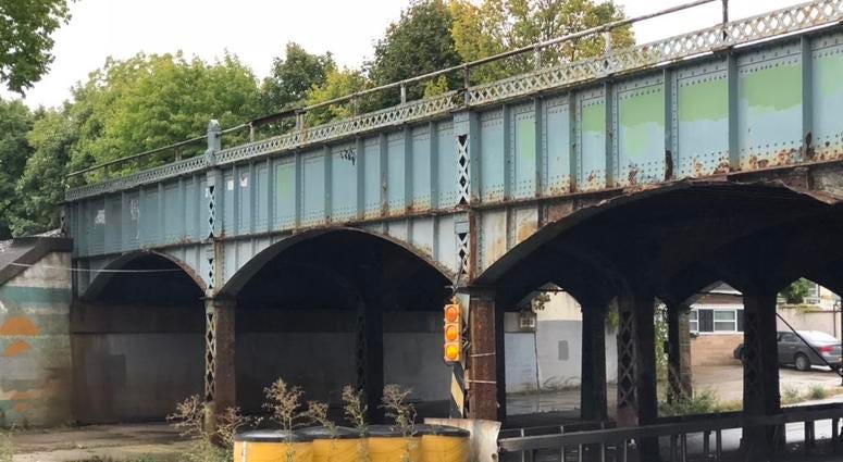 Train Bridge in Buffalo. October 15, 2018 (WBEN Photo/Mike Baggerman)